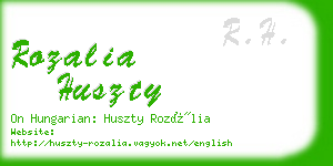 rozalia huszty business card